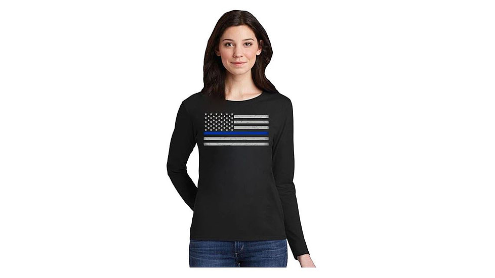 Thin Blue Line Women's - Long Sleeve Classic Thin Blue Line - WOMEN-LS-CLASSIC-BLUE-BLACK-XXL