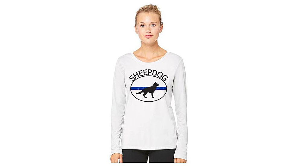 Thin Blue Line Women's - Sheepdog Long Sleeve - WOM-LS-WHITE-SHEEP-XXL