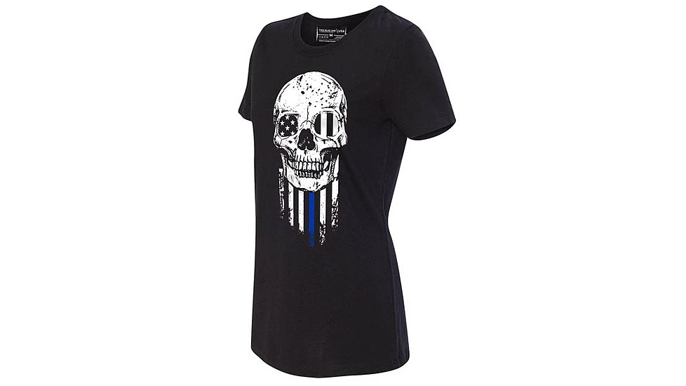 Thin Blue Line Women's Short Sleeve - Halloween Thin Blue Line, Black - WOM-TBL-HALO-BLK-XXL