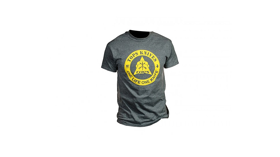 Tops Knives One Life Logo Cotton/Polyester Tee, Navy Heather, 3XL, TS-1LNAV-3XL