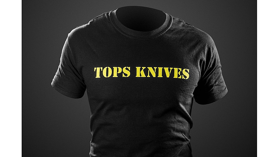 TOPS Knives Tribal Art Tee T-Shirt, Yellow/Black, Large TS-YBTA-L