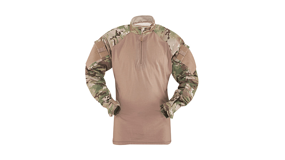 Tru-Spec 1/4 Zip Tactical Response Combat Shirt 50/50 Nylon/Cotton Rip-Stop, MultiCam/Coyote, XSmall Regular 2541002