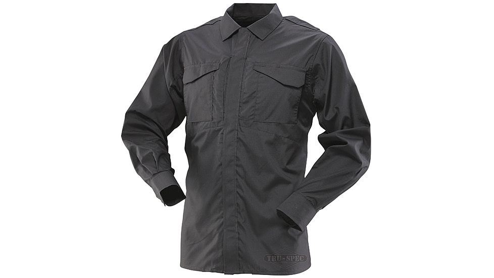 Tru Spec 24 7 Series 1051002 Ultralight Long Sleeve Black Uniform Shirt, Regular