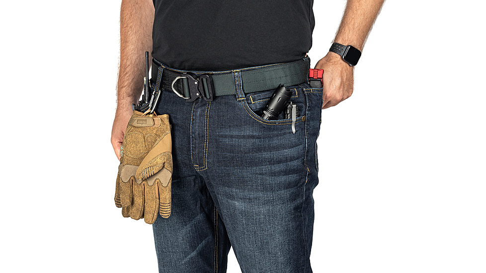TRYBE Tactical All Purpose Denim Jean - Men's, Slim Fit, Blue/Medium wash, 44-36, TACJNSLMMD-44-36