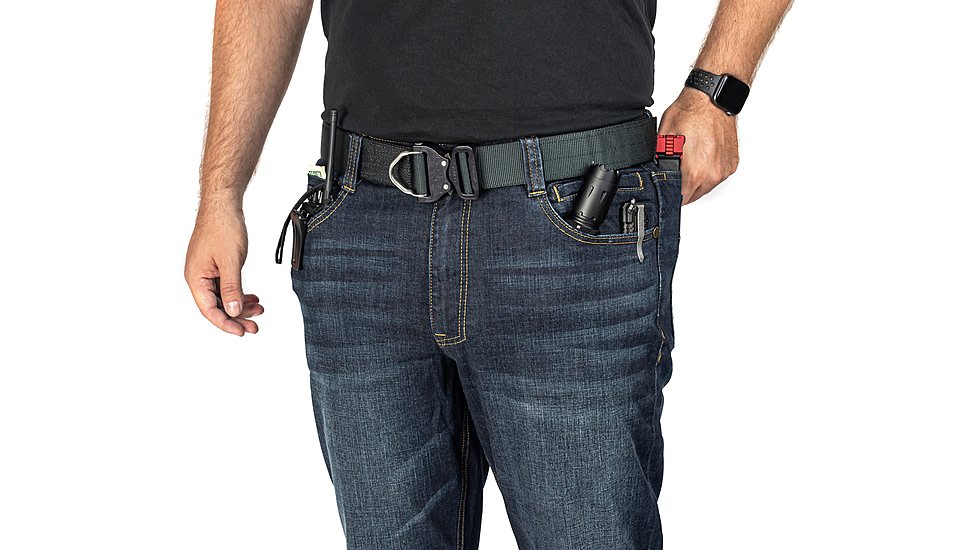 TRYBE Tactical All Purpose Denim Jean - Men's, Slim Fit, Blue/Medium wash, 44-36, TACJNSLMMD-44-36