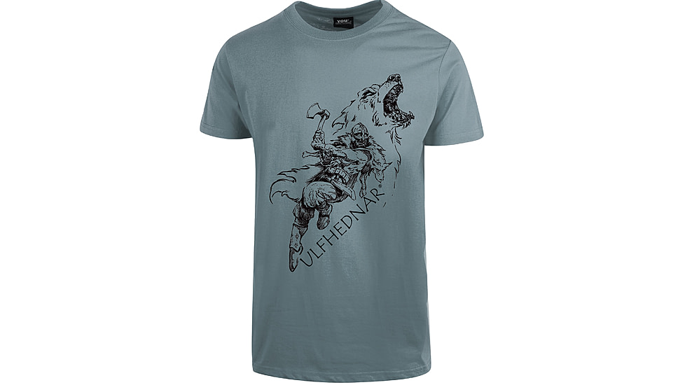 Ulfhednar Wolf &amp; Viking T-Shirt - Mens, Grey, Small, UH903-S