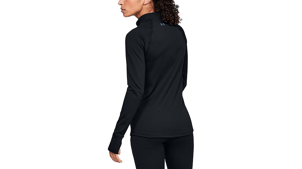 Under Armour ColdGear 4.0 1/2 Zip Active Top - Womens, Black, Large, 1343319001LG