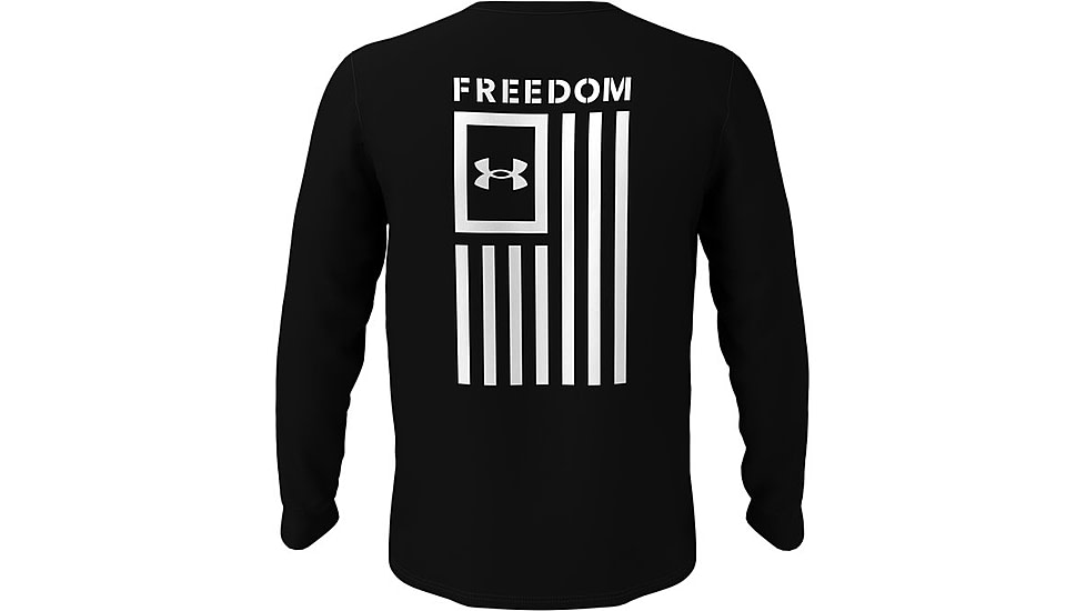 Under Armour New Freedom Flag Long Sleeve T-Shirt - Mens, Black, 2XL, 13708130012X