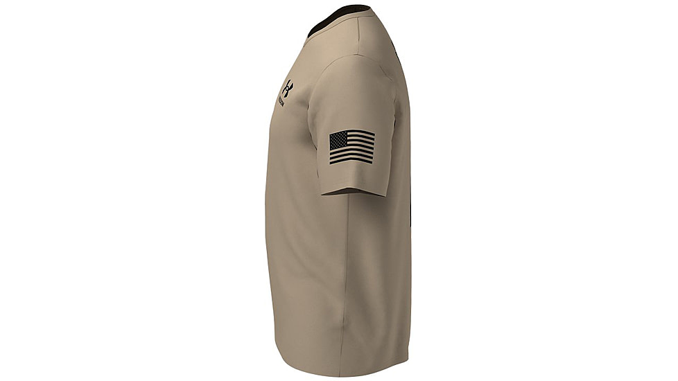Under Armour New Freedom Flag T-Shirt - Mens, Desert Sand / Black, Large, 1370810290LG