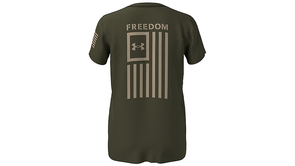Under Armour New Freedom Flag T-Shirt - Womens, Marine OD Green, Extra Large, 1370814390XL