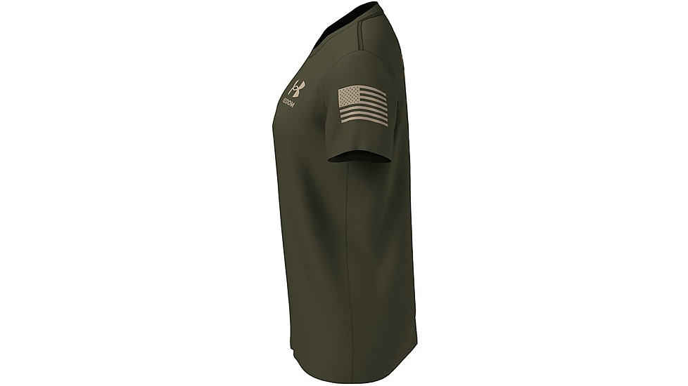 Under Armour New Freedom Flag T-Shirt - Womens, Marine OD Green, Extra Large, 1370814390XL