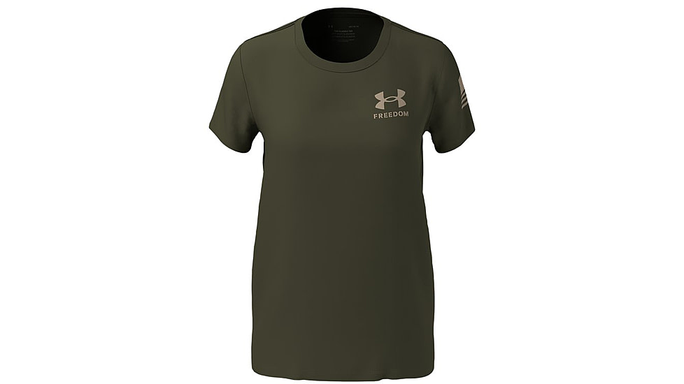 Under Armour Freedom Flag T-Shirt - Women's, Marine OD Green, Extra Large, 1370814390XL
