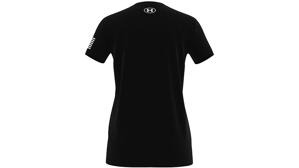 Under Armour New Freedom Logo T-Shirt - Womens, Black / White, Large, 1370815002LG