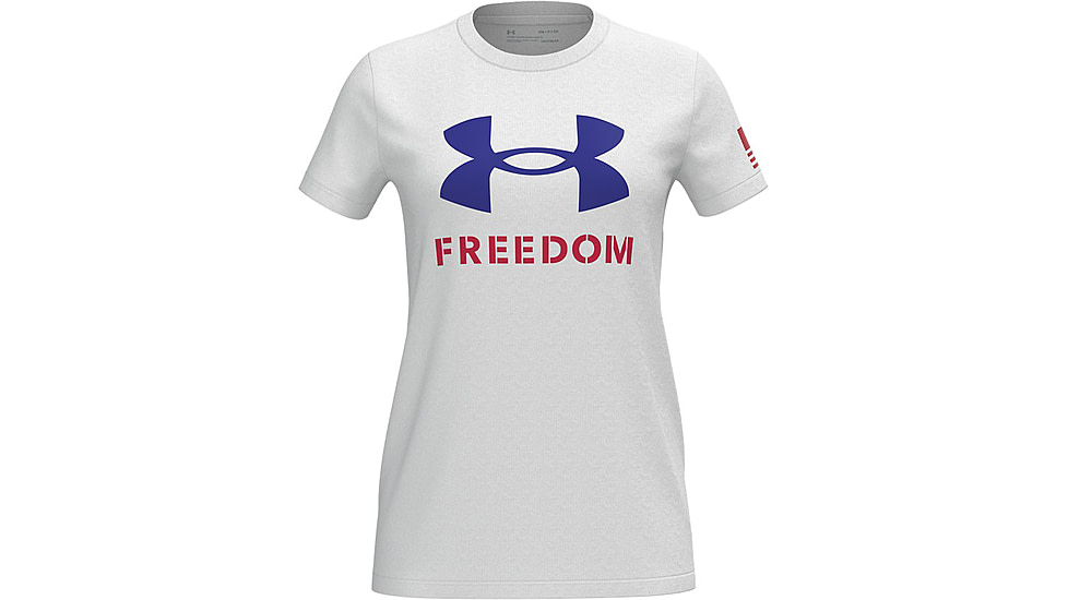 Under Armour New Freedom Logo T-Shirt - Womens, White, Small, 1370815100SM