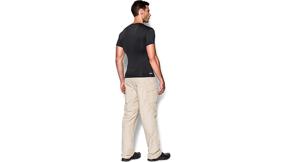Under Armour Tactical HeatGear Compression V-Neck T-Shirt - Mens, Black, 2X-Large, 12160100012X