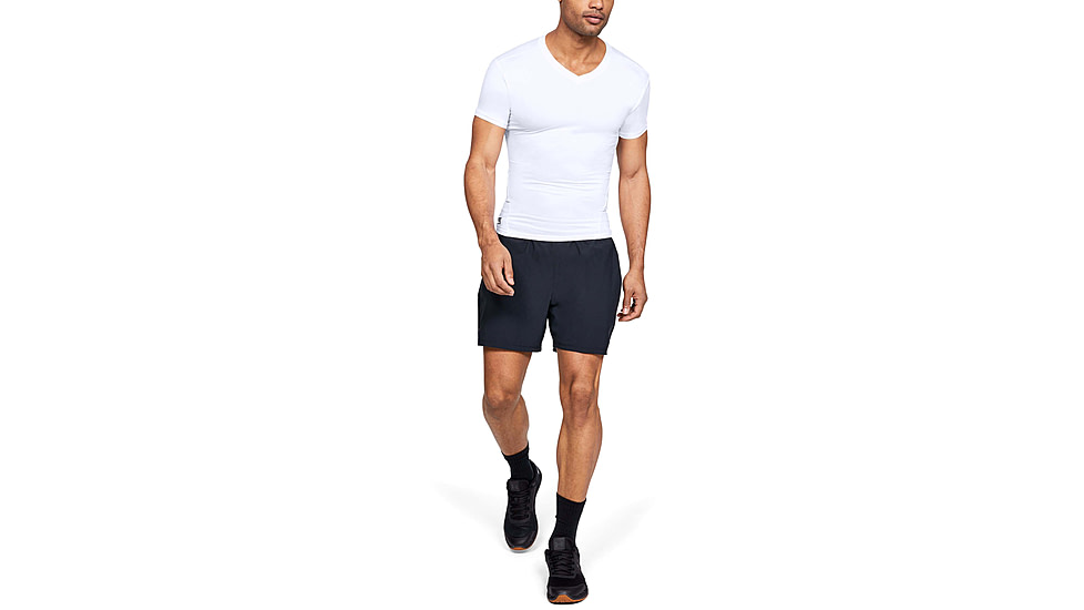 Under Armour Tactical HeatGear Compression V-Neck T-Shirt - Mens, White, 2X-Large, 12160101002X