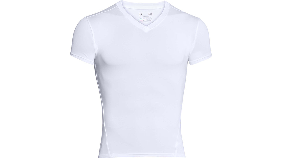 Under Armour Tactical HeatGear Compression V-Neck T-Shirt - Mens, White, 2X-Large, 12160101002X