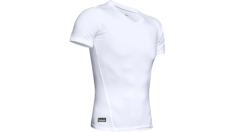 Under Armour Tactical HeatGear Compression V-Neck T-Shirt - Mens, White, 2X-Large, 12160101002X
