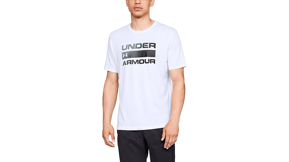 Under Armour UA Team Issue Wordmark Short Sleeve Shirt - Mens, Extra Large, White, 1329582100XL