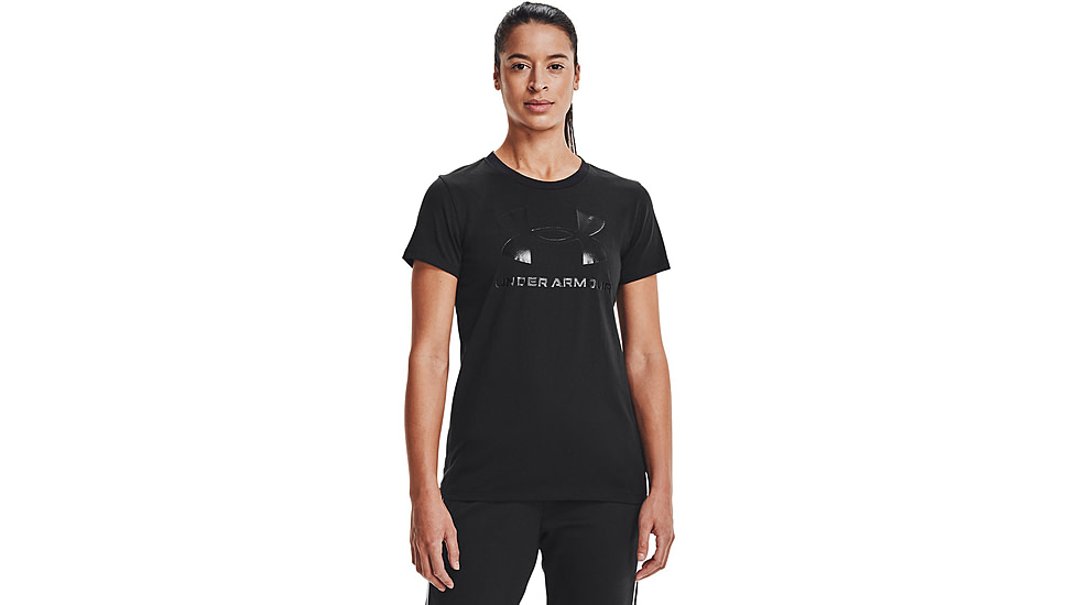 Under Armour Sportstyle Graphic Short Sleeve T-Shirt - Women's, Black, Large, 1356305002LG