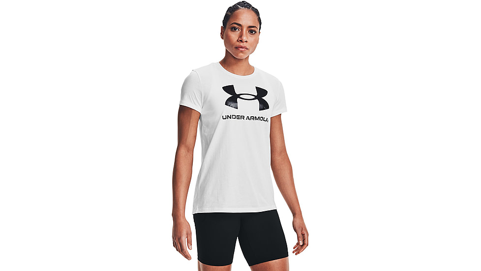 Under Armour Sportstyle Graphic Short Sleeve T-Shirt - Women's, White, Large, 1356305102LG