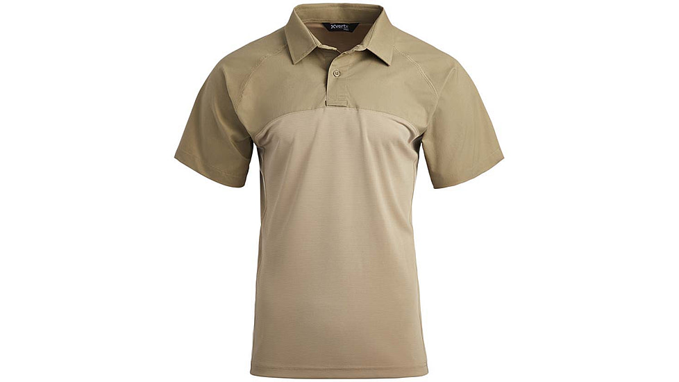 Vertx Fusion Flex Performance Hybrid Short Sleeve Shirt - Mens, Desert Tan, Extra Small, VTX8250DTXSMALLNA