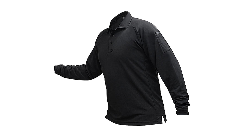Vertx Men's Coldback Long Sleeve Polo Shirt, Black, Size 2XL VTX4020BKP-2XL