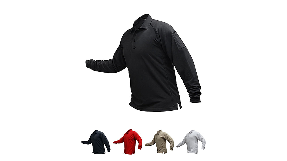 Vertx Men's Coldblack Long Sleeve Polo Shirt, Black, Navy, Red, Tan, White