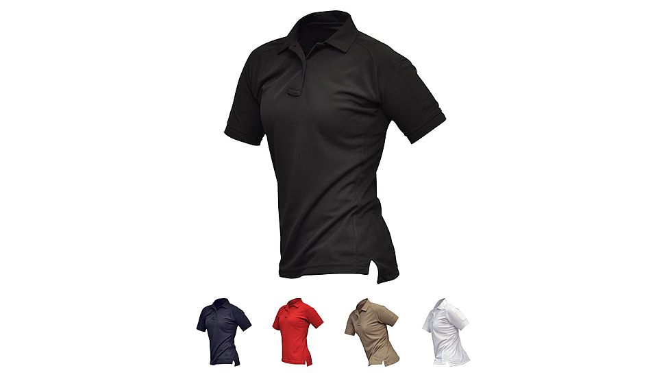 Vertx Women's Coldblack Short Sleeve Polo Shirt, Black, Navy, Red, Tan, White
