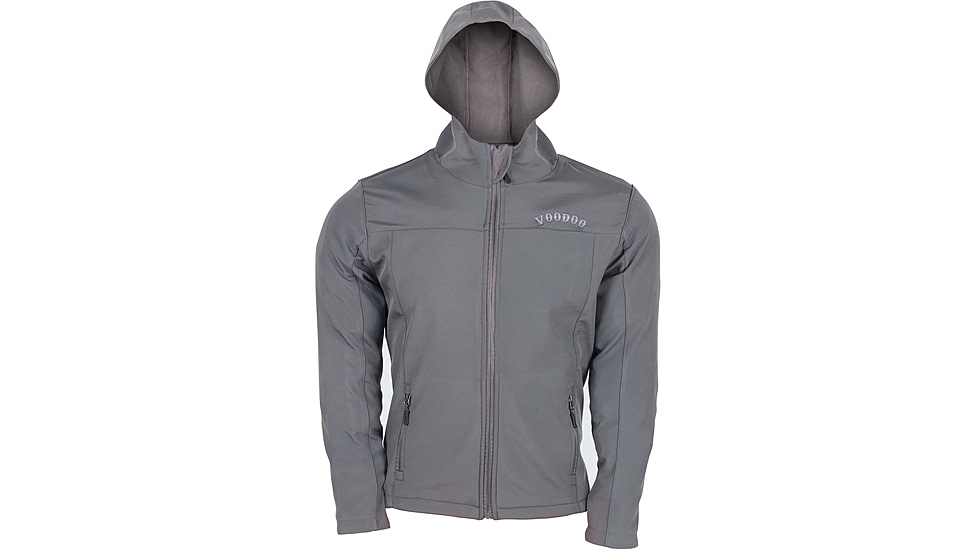 Voodoo Tactical Hooded Soft Shell Full-Zip Jacket w/Voodoo Logo - Mens, Grey, 2XL, 01-3360014097