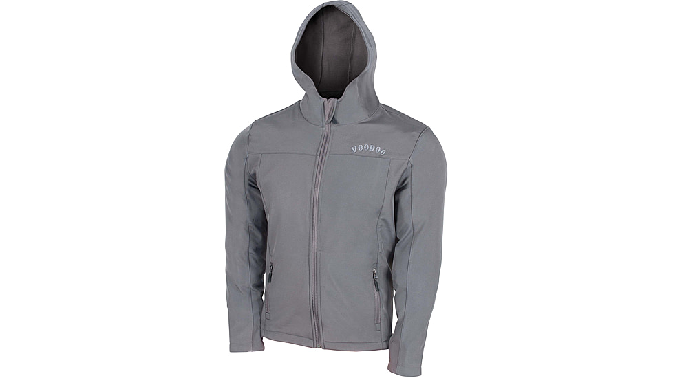 Voodoo Tactical Hooded Soft Shell Full-Zip Jacket w/Logo - Men's, Gray, 2XL, 01-3360014097