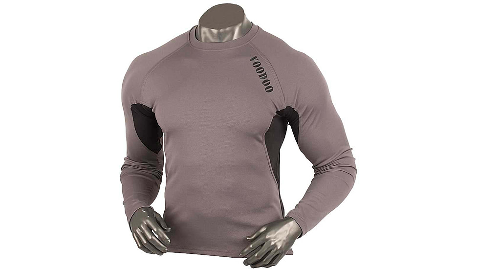 Voodoo Tactical L/S Performance T-Shirt - Mens, Gray/Black, Small, 01-0601057092