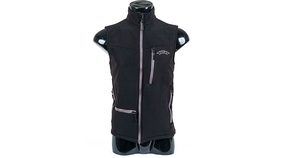 Voodoo Tactical Softshell Zip Front Vest w/Voodoo Logo - Mens, Black, Extra Large, 01-5000001096