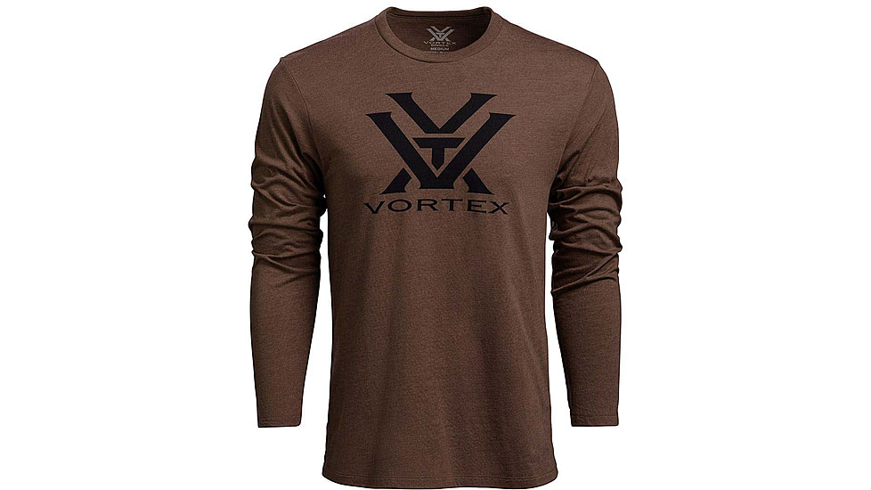 Vortex Core Logo LS T-Shirt - Mens, Brown Heather, S, 221-02-BRHS