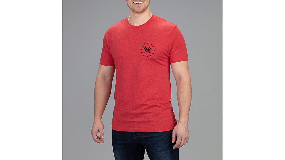 Vortex Salute Short Sleeve T-Shirt - Mens, Red, Medium, 121-14-REHM