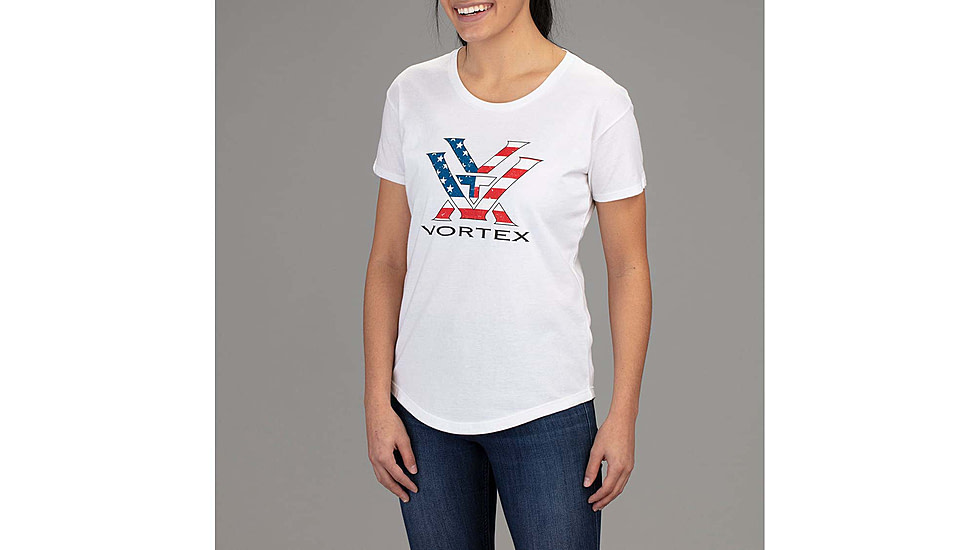 Vortex Stars and Stripes SS T-Shirt - Womens, White, L, 121-49-WHIL