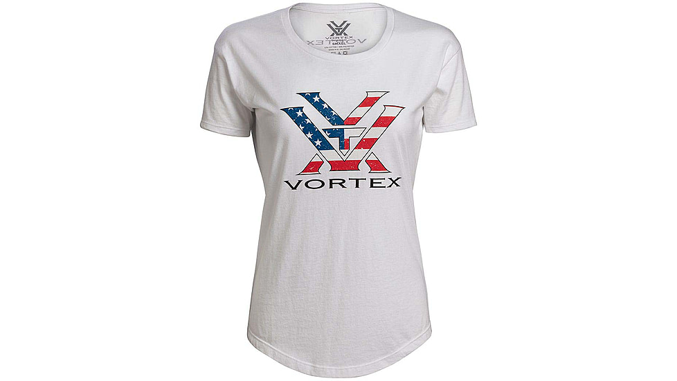 Vortex Stars and Stripes SS T-Shirt - Womens, White, L, 121-49-WHIL