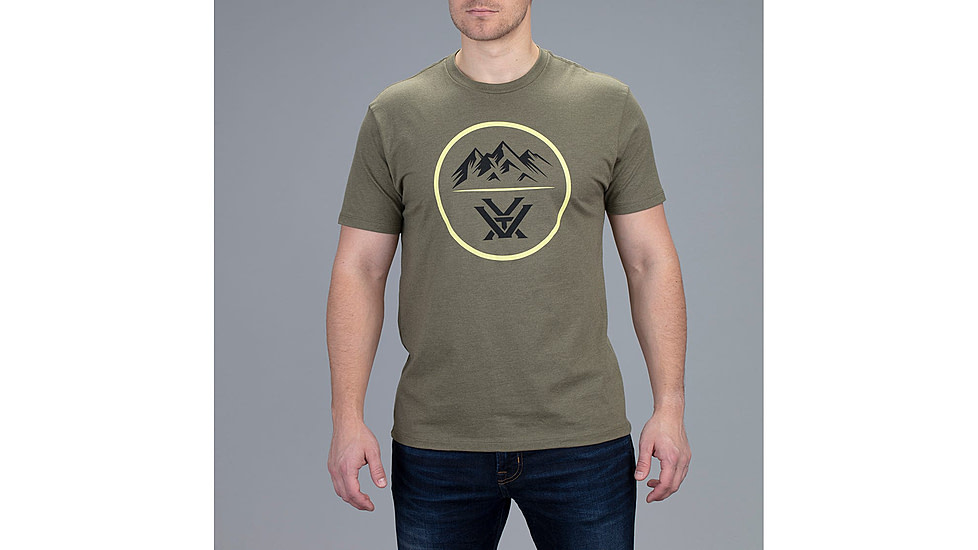 Vortex Three Peaks Short Sleeve T-Shirt - Mens, Green, 2XL, 121-10-MIH2X