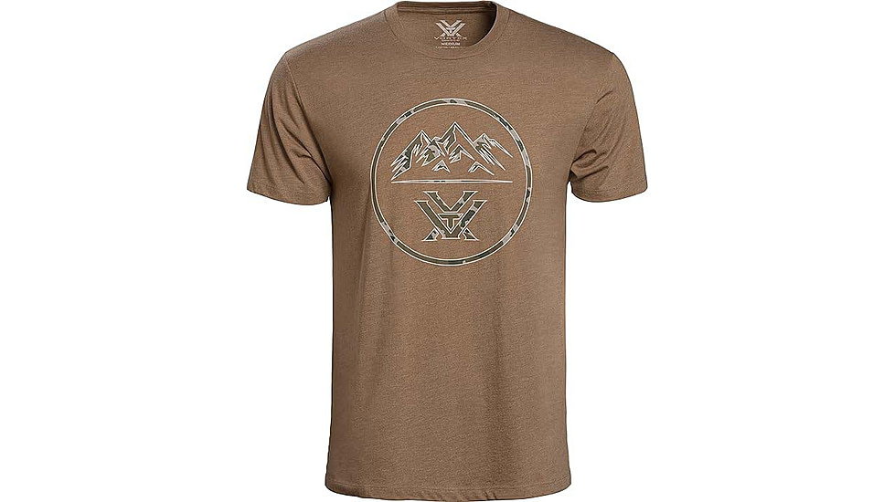 Vortex Three Peaks Short Sleeve T-Shirts - Mens, Coyote Heather, S, 121-10-CHES
