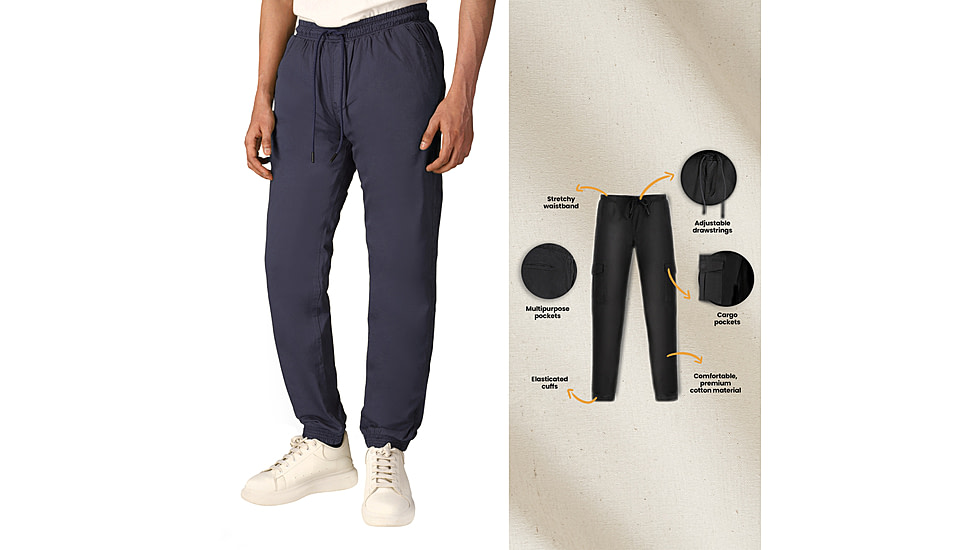 White Duck Essential Stretch Jogger Pants - Mens, Blue, Large, WD-JP-NV-03