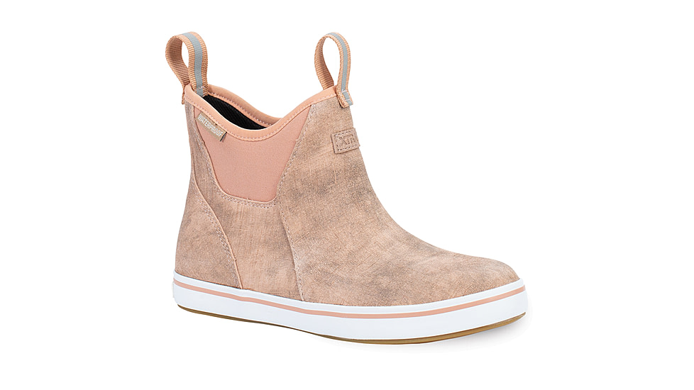 Xtratuf Leather 6 in Ankle Deck Boot - Women's, Pink/Late Add/Wave Wash/Caf Cream, 9.5, XWAL-400-PNK-095