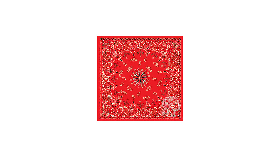 Zan Headgear Bandanna, Cotton, Red Paisley B003