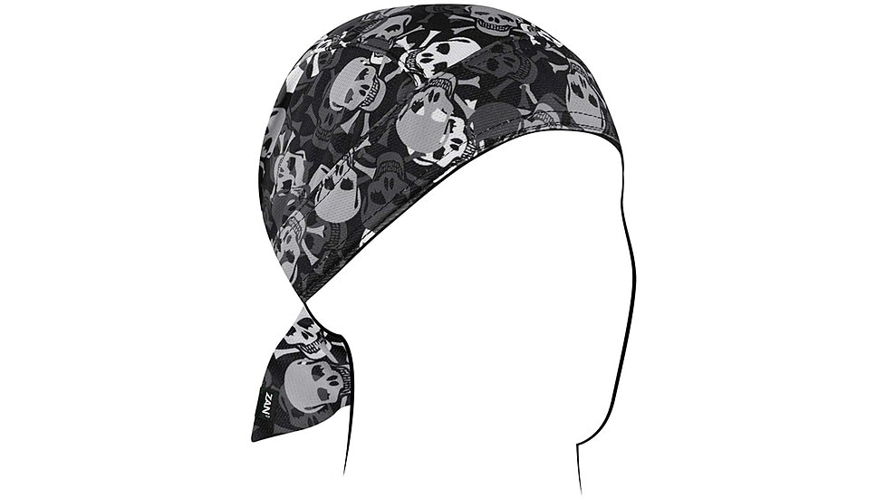 Zan Headgear Polyester Flydanna, All Over Skull, Polyester, ZM424