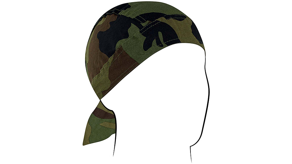 Zan Headgear Polyester Flydanna, Woodland Camo, Polyester, ZM118