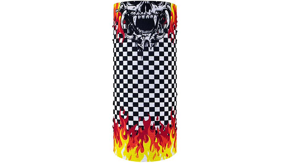 Zan Headgear Polyester Motley Tube, Checkered Flames, Polyester, T450