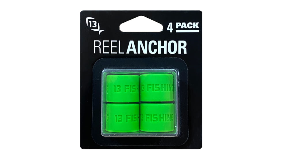 13 Fishing Ice Reel Anchor Wrap Bands, Neon Green, 4pk, RAR-NG