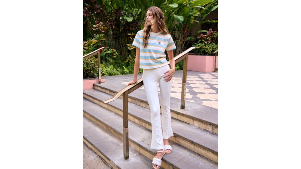 Body Glove Kendal High Waisted Ribbed Flare Legging - Cream 182E5D27, XL, Cream, JP2728-104-XL