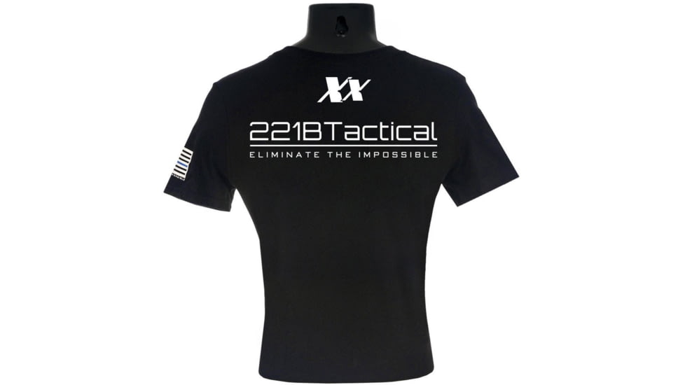 221B Tactical American Sheepdog Thin Blue Line T-Shirt, Black, Small, AMSHDTS-S-BLK