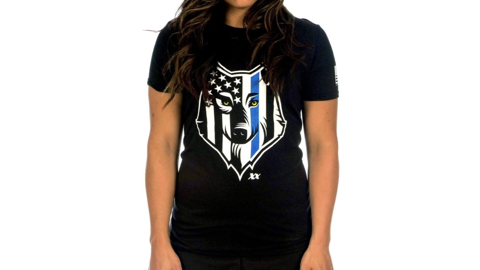 221B Tactical American Sheepdog Thin Blue Line T-Shirt, Black, Small, AMSHDTS-S-BLK