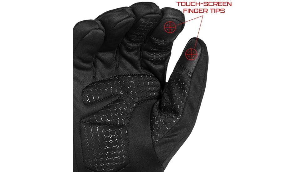 221B Tactical Summit Gloves, Thermal, Water &amp; Wind Resistant, Touch Screen, Black, Extra Large, EQPTLG-XL-BLK